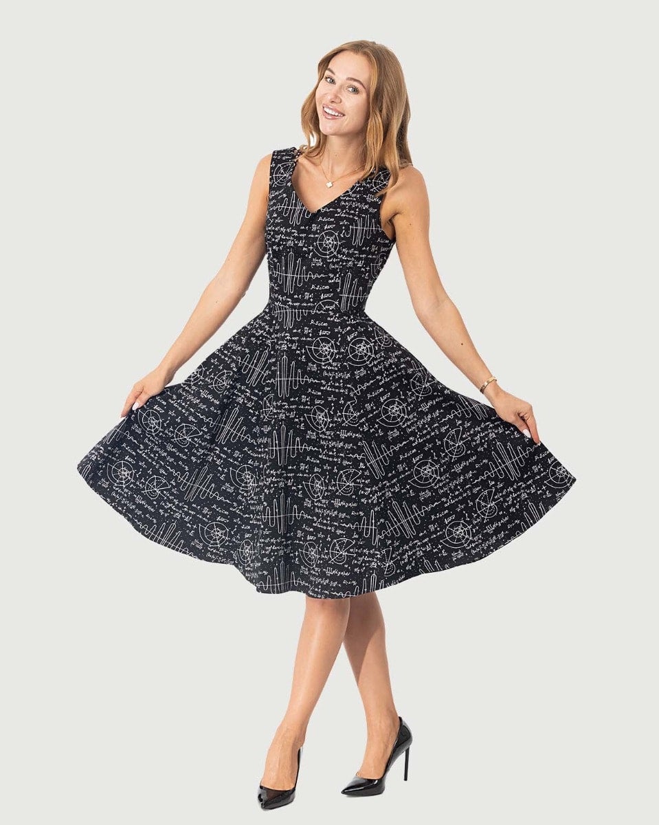 slim fit dress slacks QUIET ROSE SS FIT & FLARE DRESS – Aldila Boutique main image 1