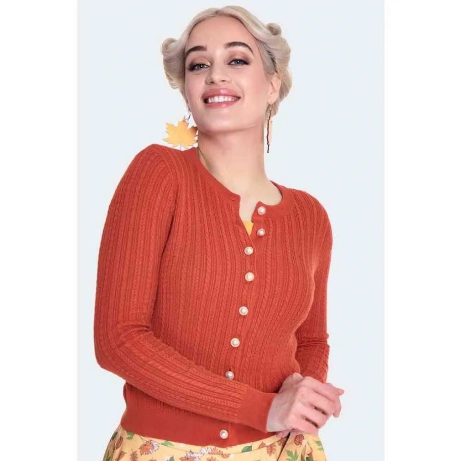 Orange Chunky Wool Cardigan, WHISTLES