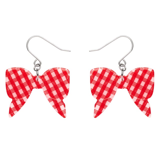 Vintage Mod Red & White Plastic Dot Drop Clip Earrings – Hollee