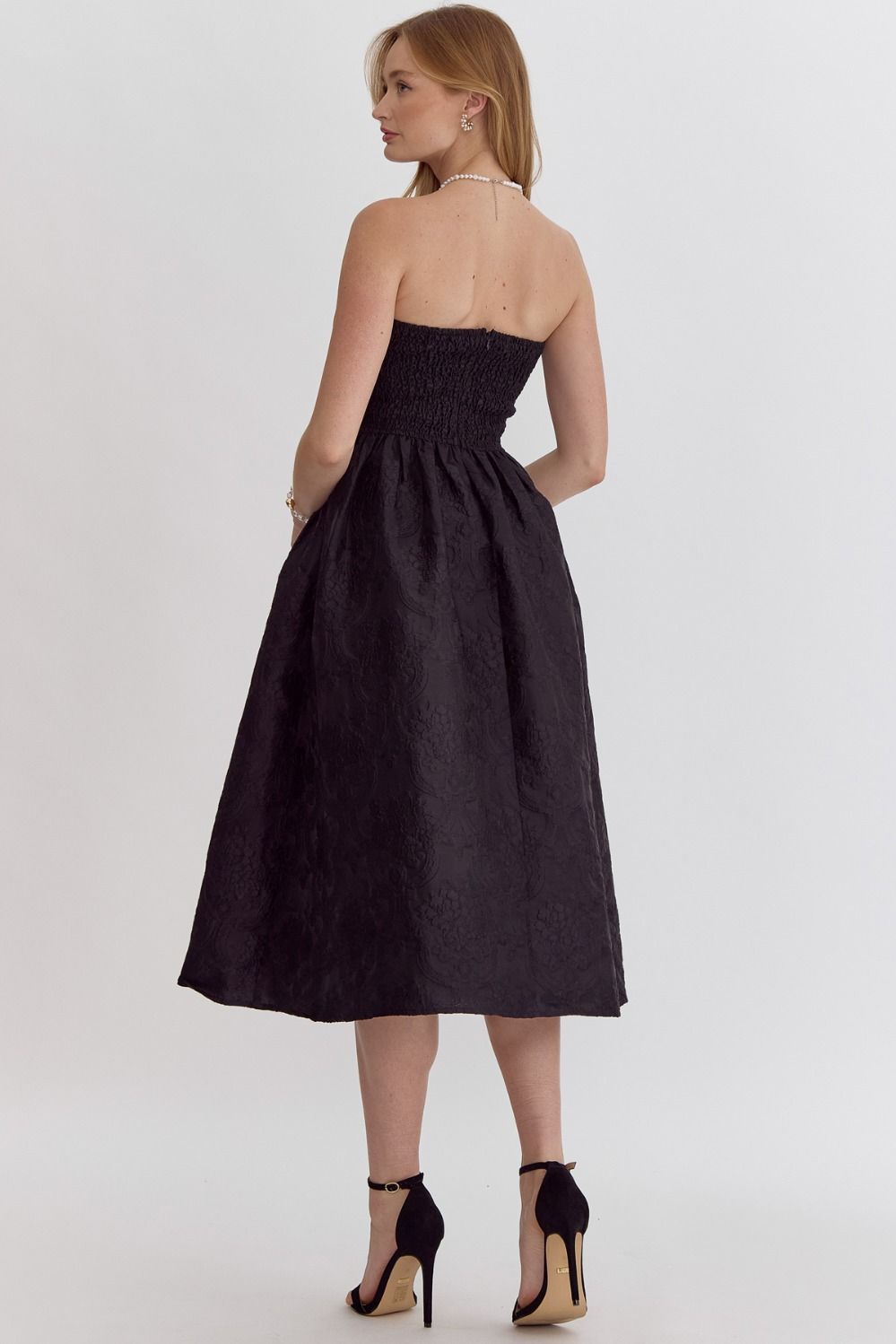 【大得価特価】L’Or ロル／Jacquard Black Dress ワンピース