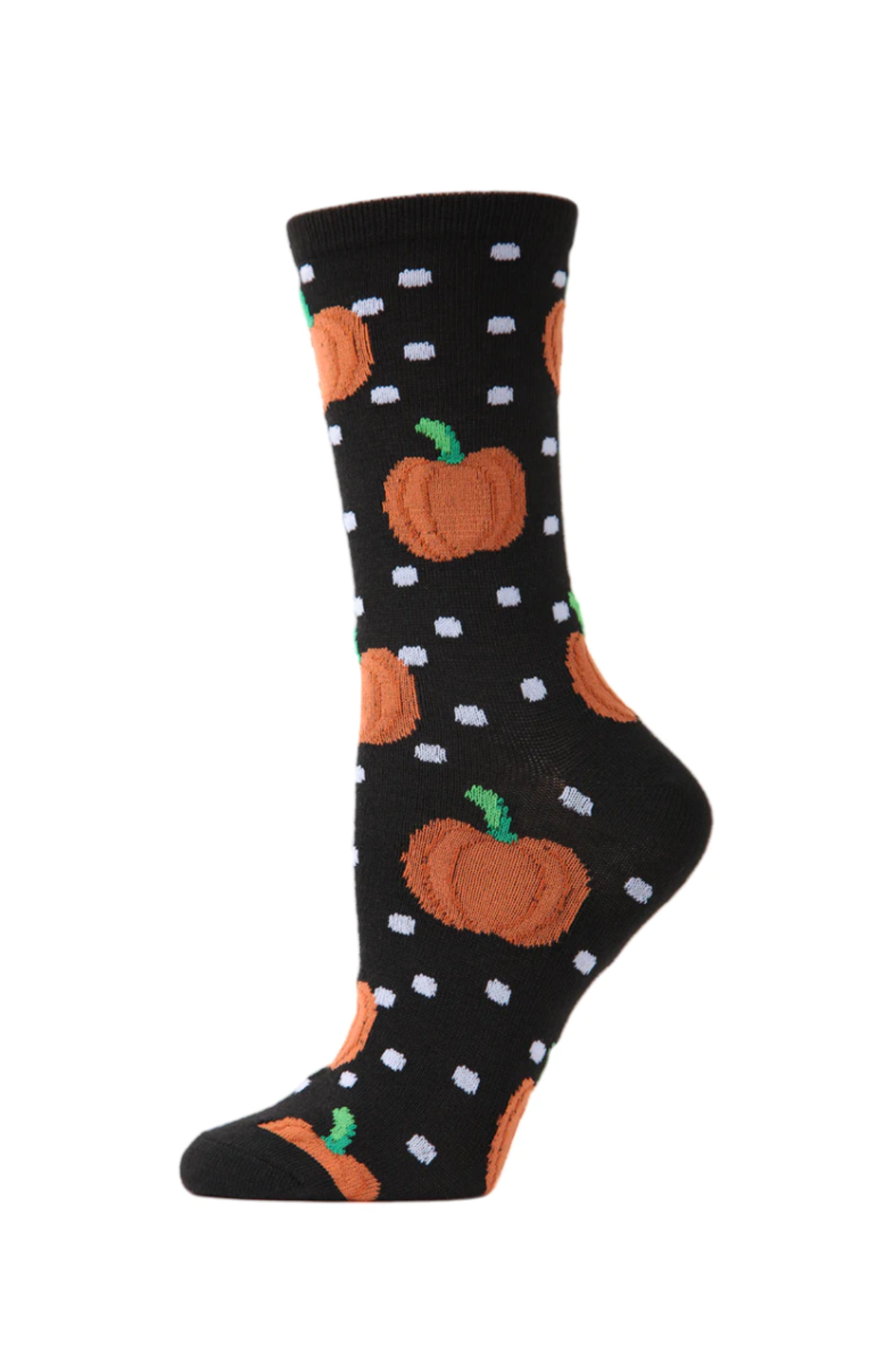 MeMoi Dots and Pumpkins Crew Sock | Retro Betty