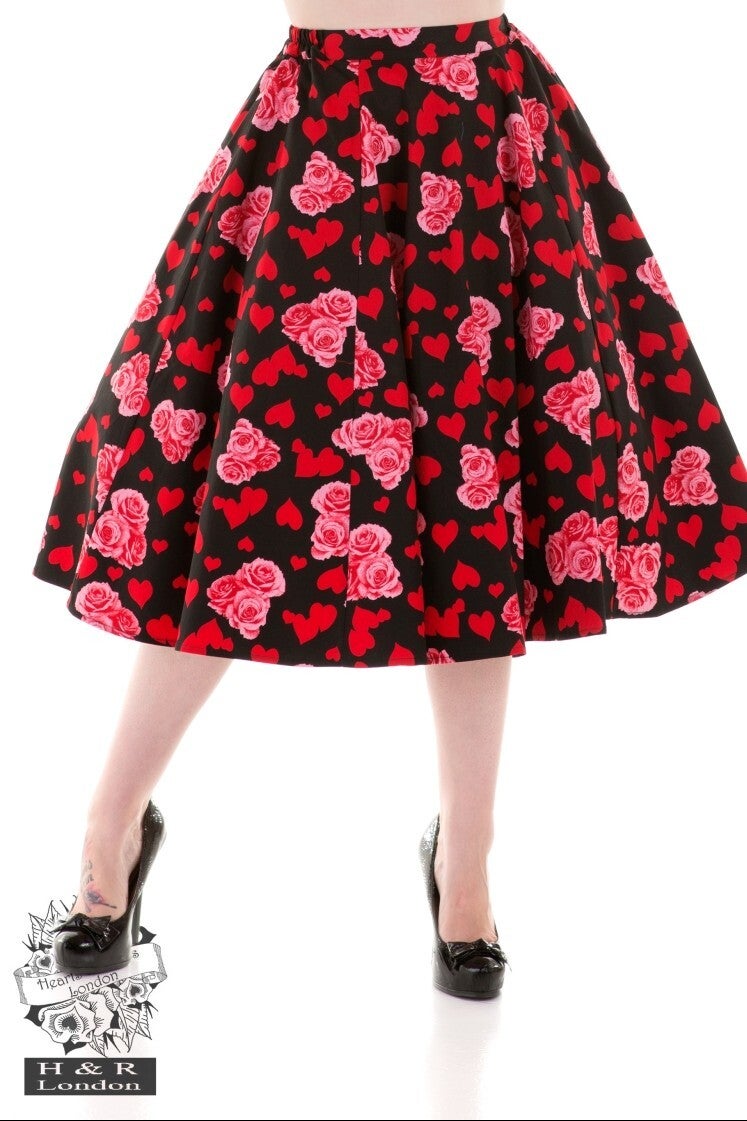 Pink skirt 2024 with red hearts