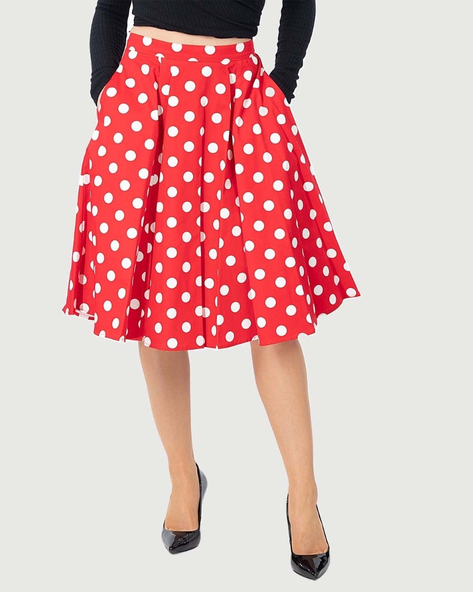 Eva Rose Red White Polka Dot Full Skirt Retro Betty eva-rose-red-white-polka-dot-full-skirt-retro-betty