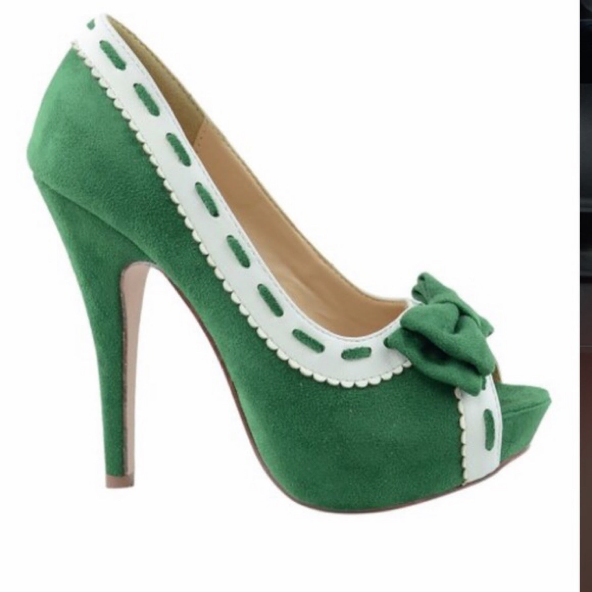 Vintage Womens Shoes Pumps Alvalenci Emerald Green Leather Heels 35 Size  5.5 6 | eBay